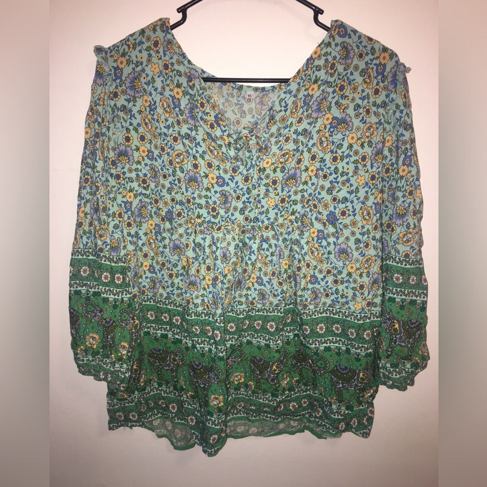 Hippy boho peasant blouse